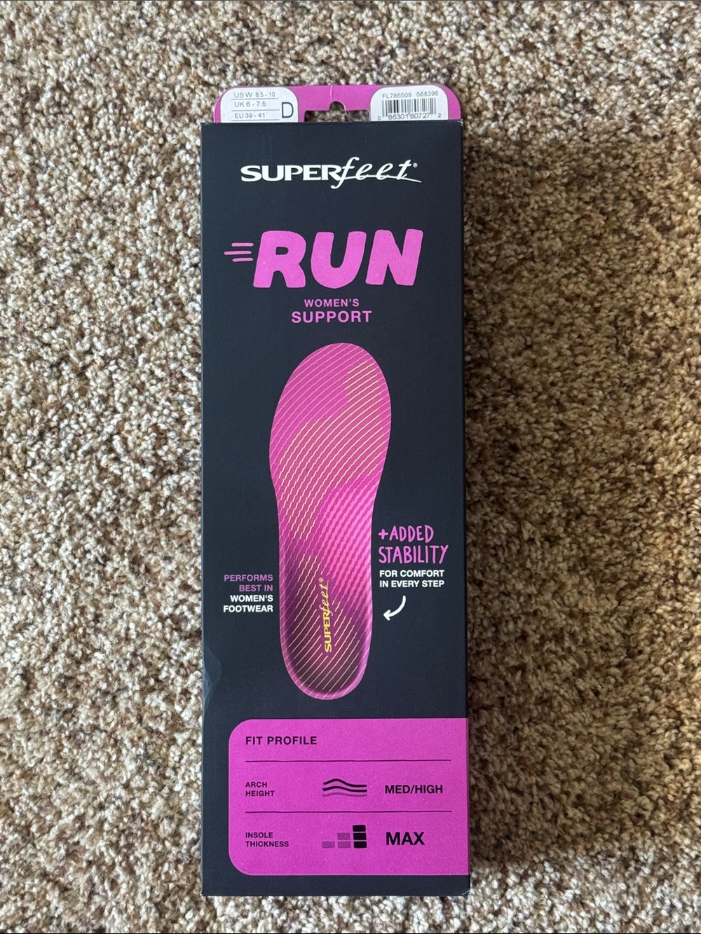 Superfeet RUN Women's Support Insoles in Pink